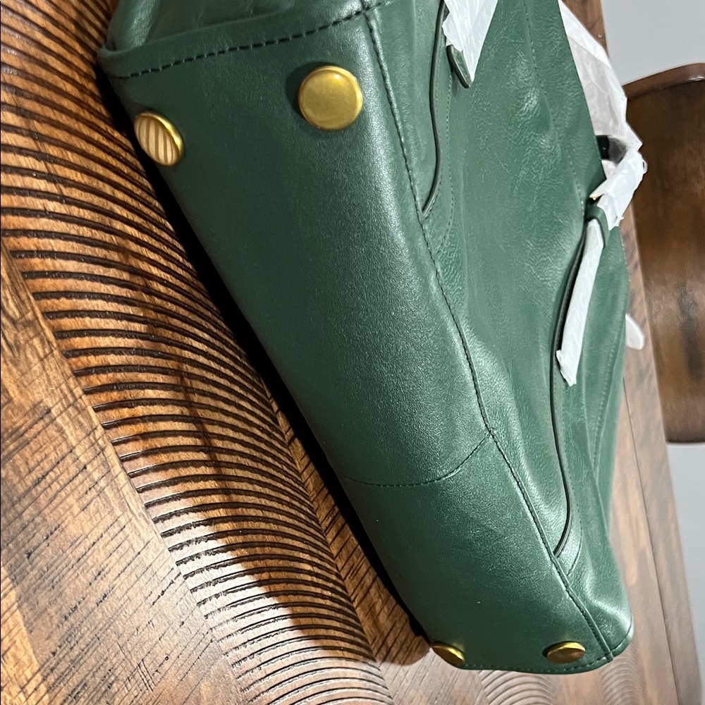 Fossil Dark Green Leather Tote - Picture 7 of 7